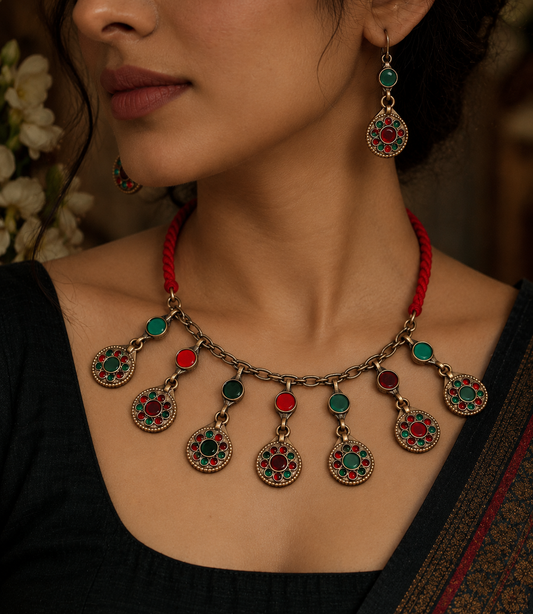Mrinalini Afghani Necklace set