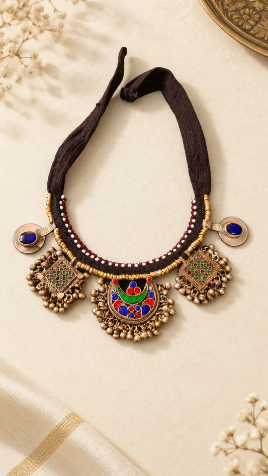 Ruhana Afghani choker Necklace with a button at the back