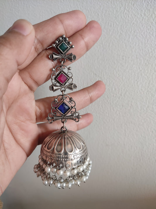 Ruchita Brass Stone Earrings