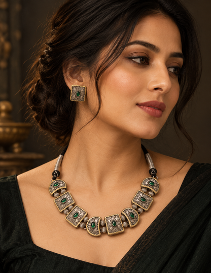 Mahina brass necklace set
