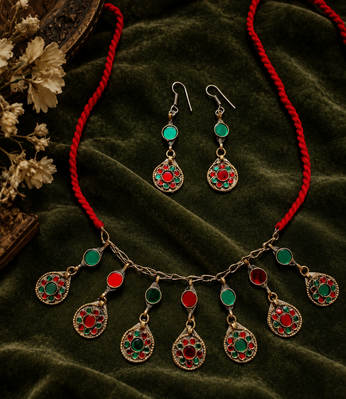 Mrinalini Afghani Necklace set